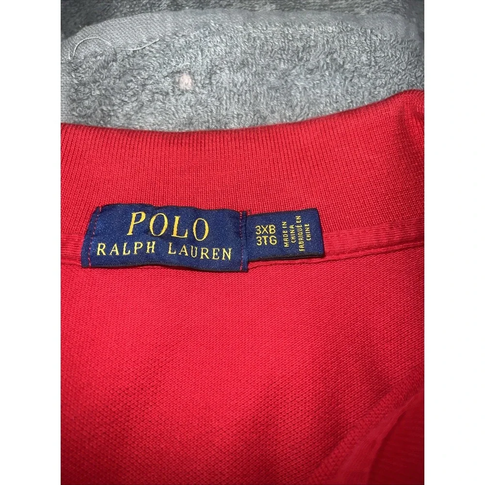 Polo Ralph Lauren Shirt Red Color Block Multi-Logo Mesh‎ Size 3XB
